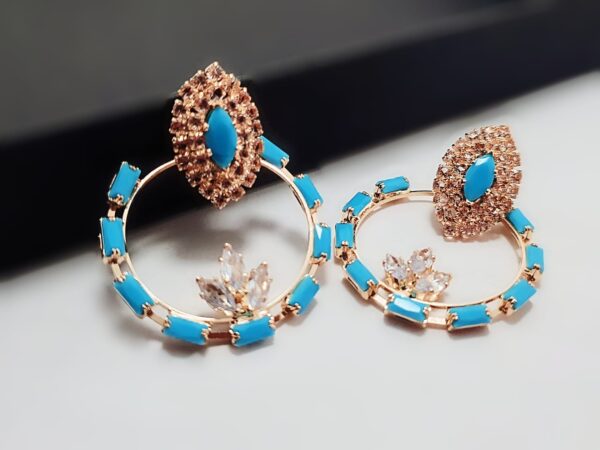 Elegant Red Zircon Hoop Earrings – Timeless Glamour - Image 3