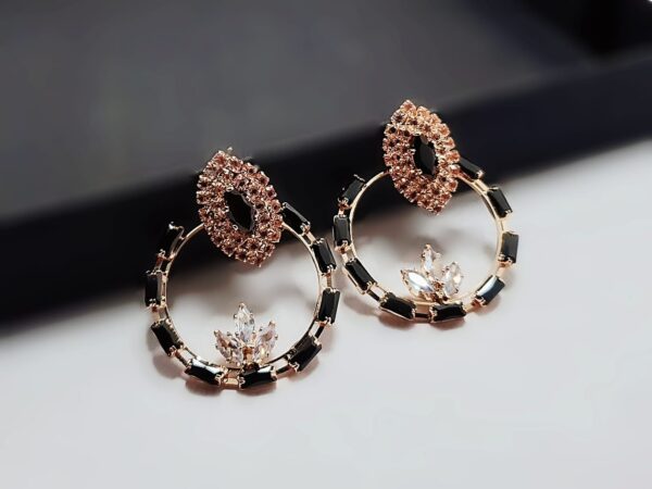 Elegant Red Zircon Hoop Earrings – Timeless Glamour - Image 2