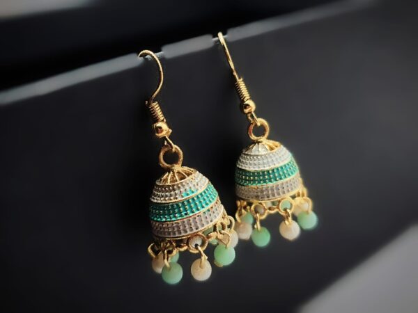Rainbow Indian Jhumka Earrings – Vibrant & Ethnic Elegance - Image 5