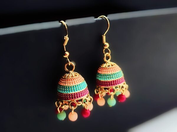 Rainbow Indian Jhumka Earrings – Vibrant & Ethnic Elegance