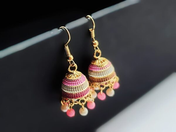 Rainbow Indian Jhumka Earrings – Vibrant & Ethnic Elegance - Image 4