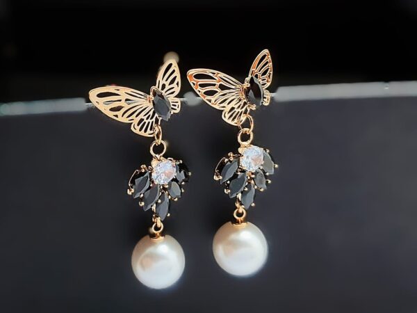 Butterfly Zircon Stone Earrings – Elegant & Stylish