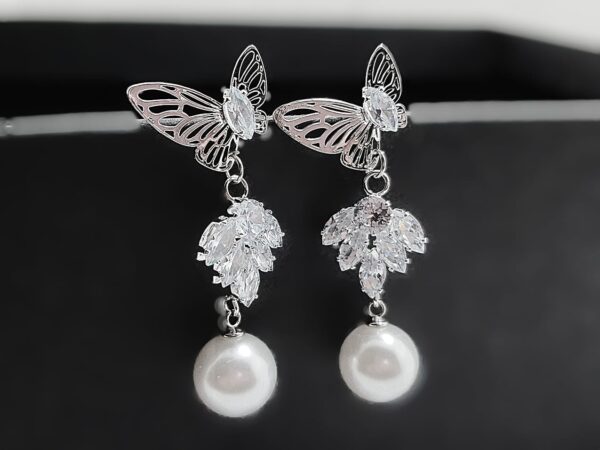 Butterfly Zircon Stone Earrings – Elegant & Stylish - Image 2